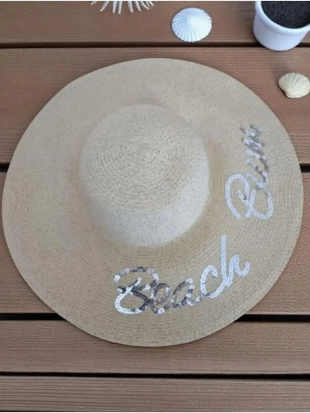 LOFT Beach Bum Sequin Floppy Sun Hat